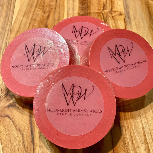 Handcrafted round goat's milk soap bar on an elegant wooden cutting board, showcasing its premium quality and organic ingredients for a luxurious skincare experience.