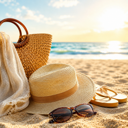 Moonlight Whimsy Wicks Beach Bum candle with coconut cream, salted caramel, and vanilla musk scent inspiration beach photo.