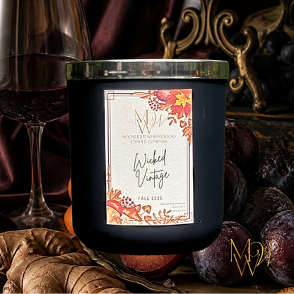 Dark fruit fall candle and wax melt by Moonlight Whimsy Wicks with spiced plum fragrance
